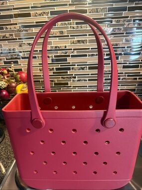 Pink Perforated Tote Bag - Stylish Everyday Carry